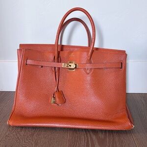 Hermès Birkin 35 – Orange Clemence Leather – Gold Hardware